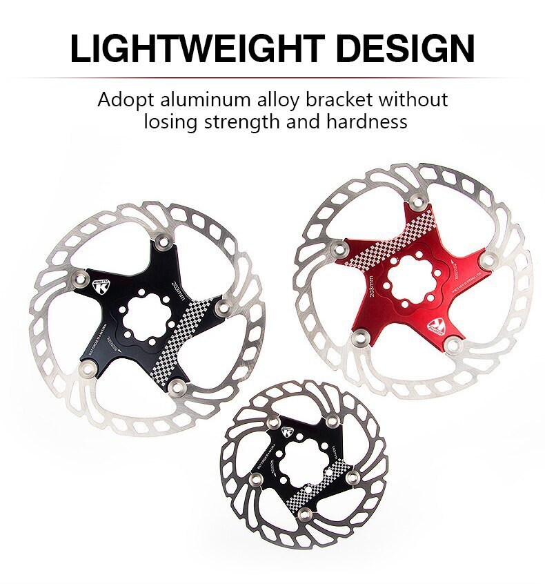 KOOTU Bike Disc Brake Rotor 160mm 180mm 203mm with 6 Bolts MTB Bicycle Rotors