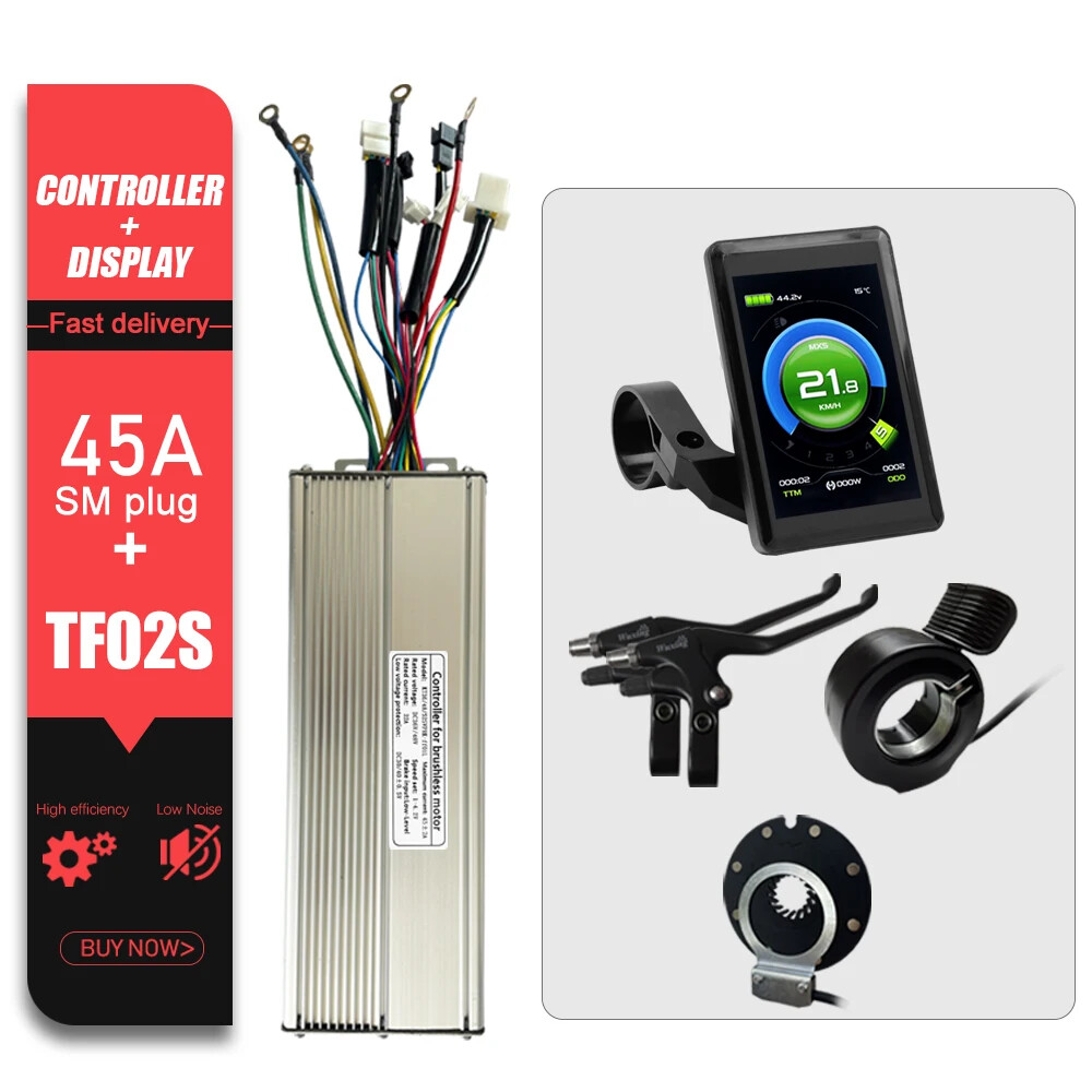 KT E-bicycle Sine Wave Controller 36V/48V/52V 45A with TF01U LCD3 Color Display