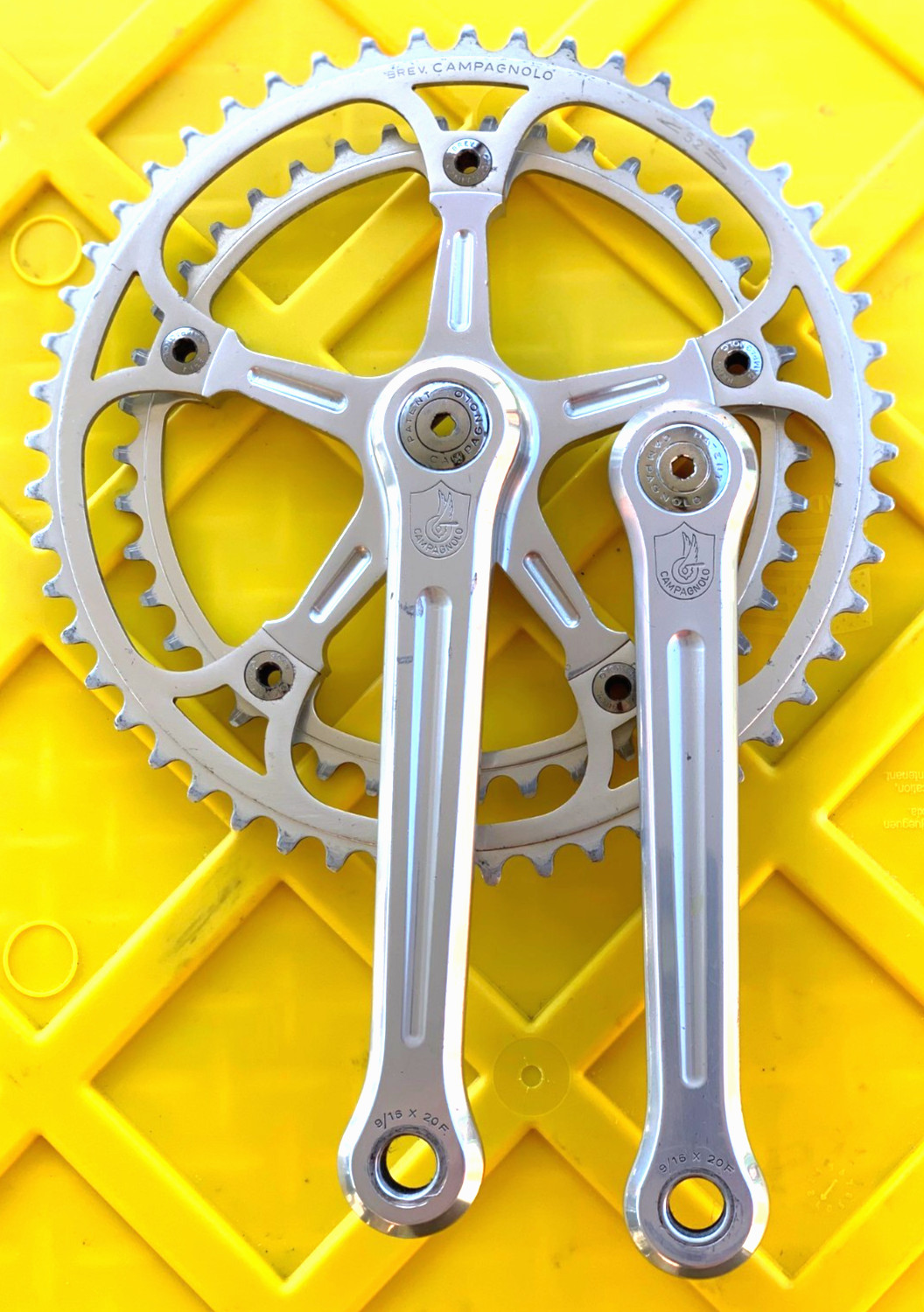 Vintage 80s CAMPAGNOLO SUPER RECORD STRADA Double Crankset 170mm 52/42 Road Bike
