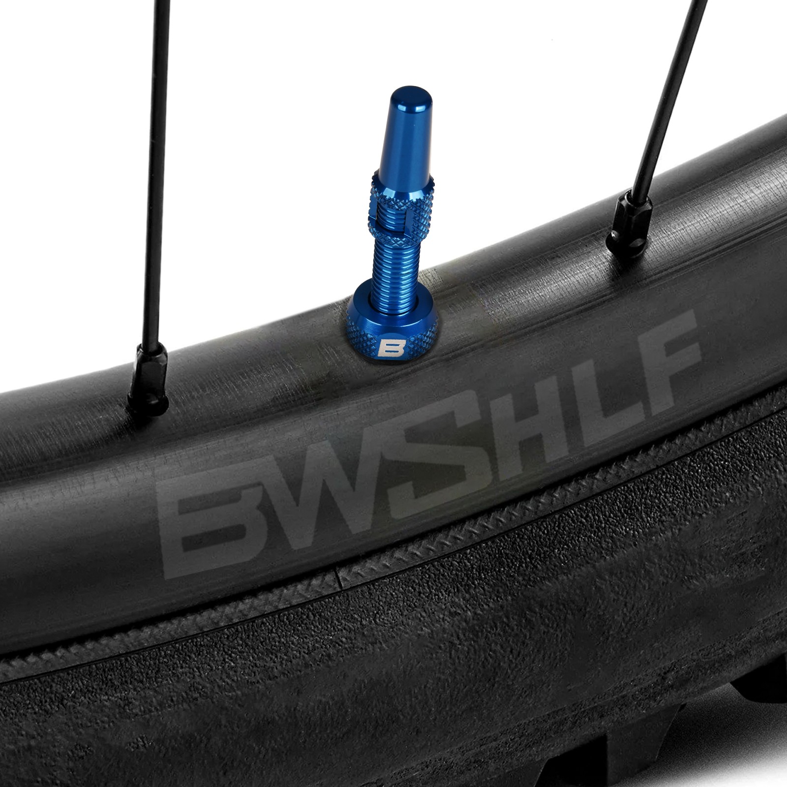 BWSHLF Bicycle Aluminum Tubeless Presta Valve Stem 40/44/55/60/65/80/100mm Blue
