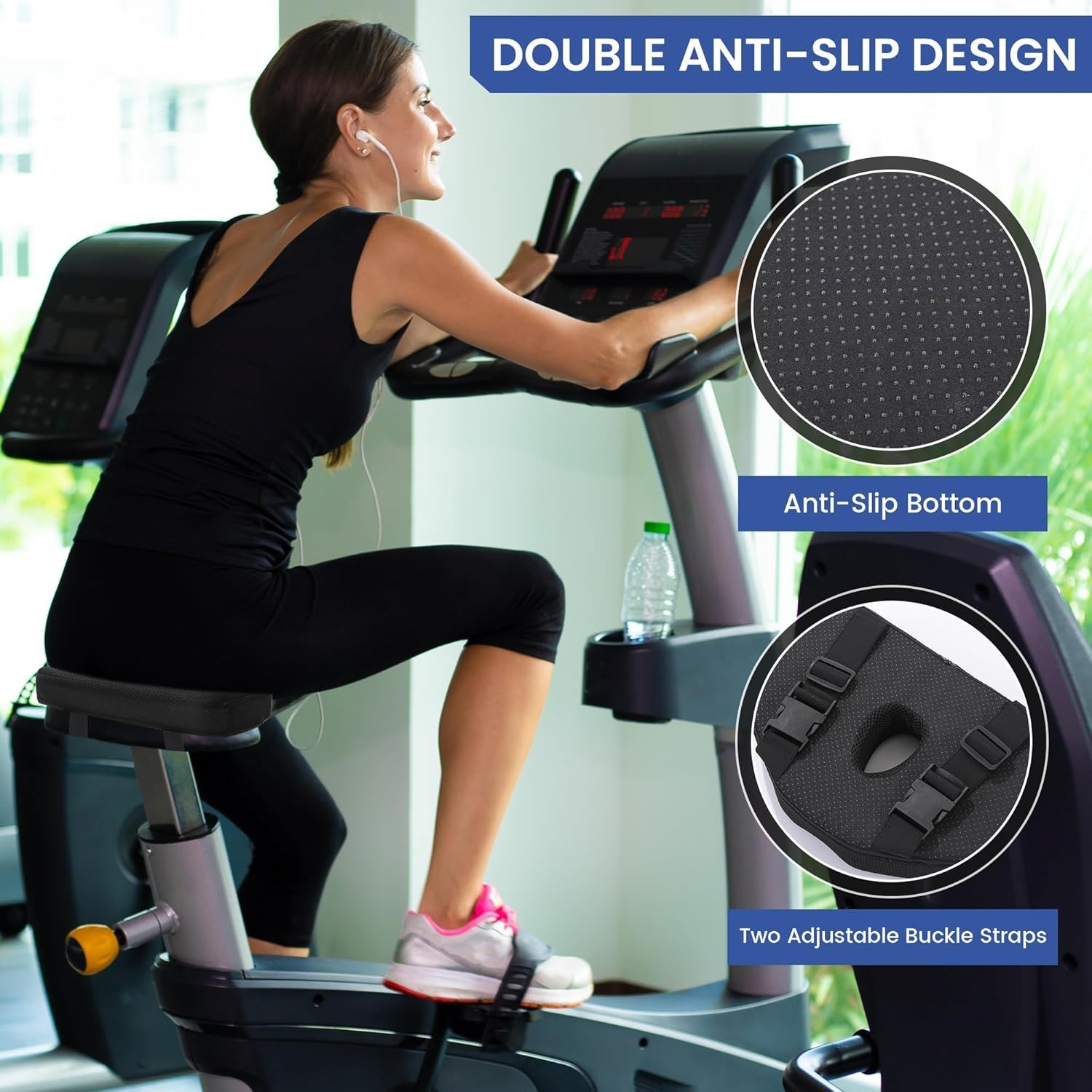 Thickened Exercise Bike Seat Cushion, Foam Bicycle Seat Cushion with Center H…