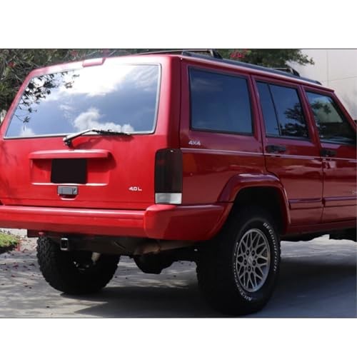 1 Pair Red Smoked Lens Tail Lights Compatible with 97-01 Jeep Cherokee