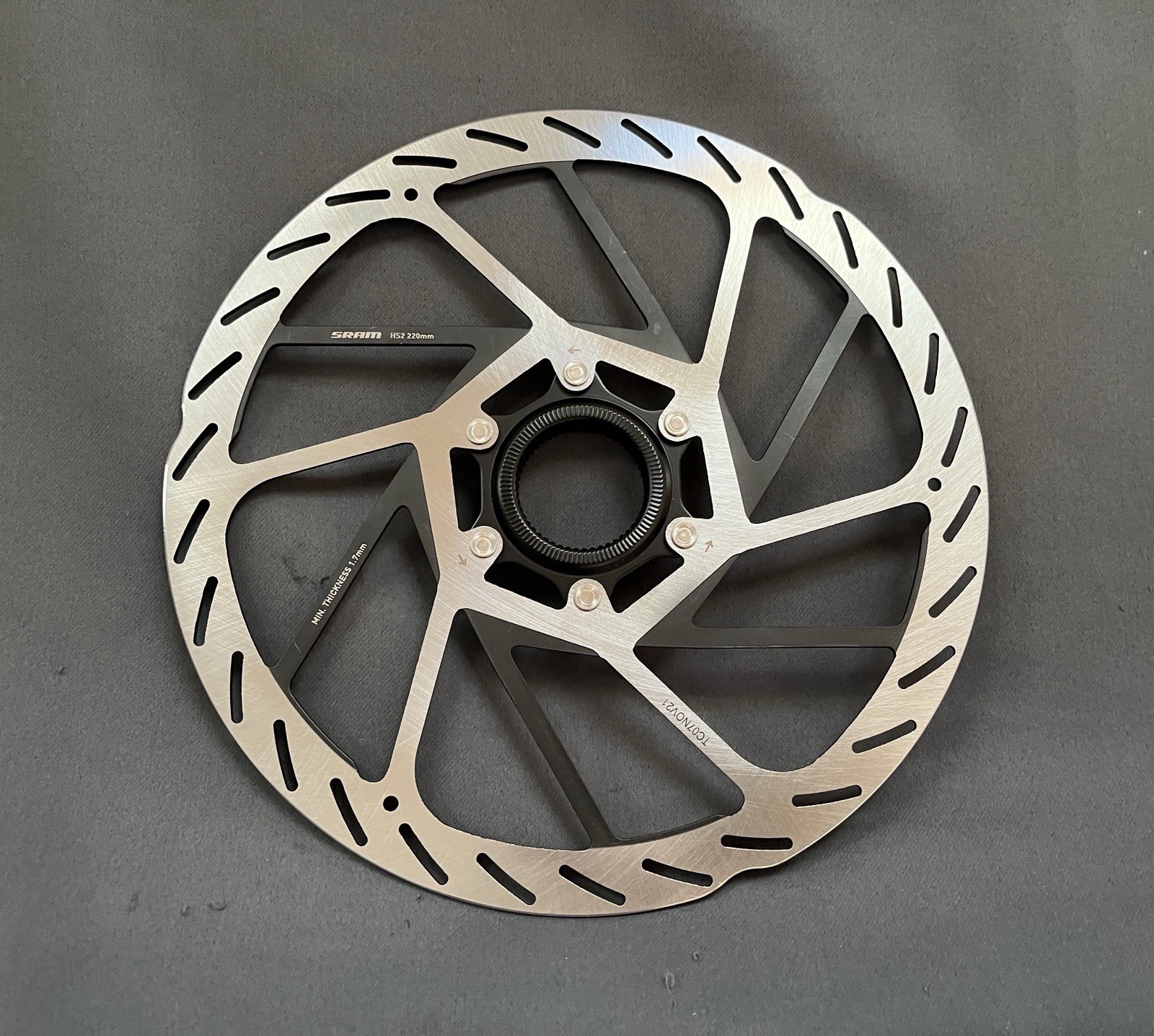 New SRAM HS2 Disc Brake Rotor 220mm Center Lock Rounded with Lockring MTB
