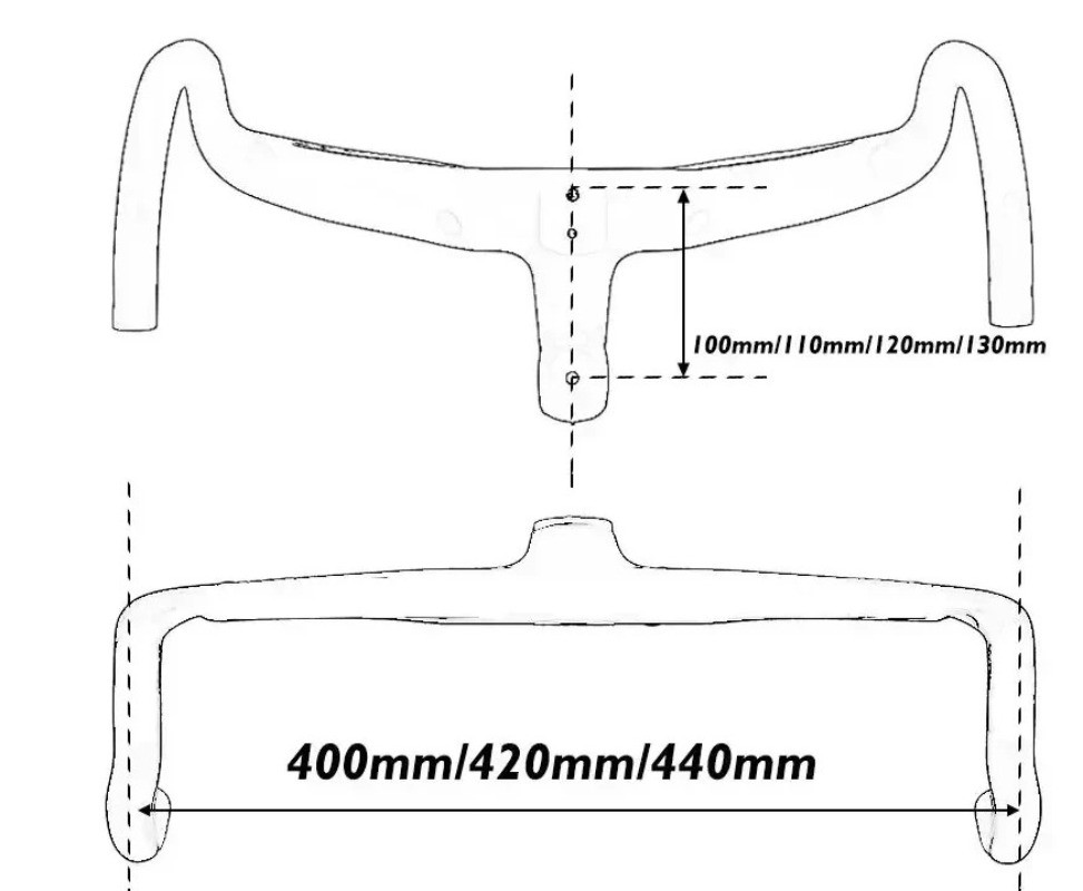Road Bicycle Integrated handlebar Internal Routing Cable Carbon with Mount