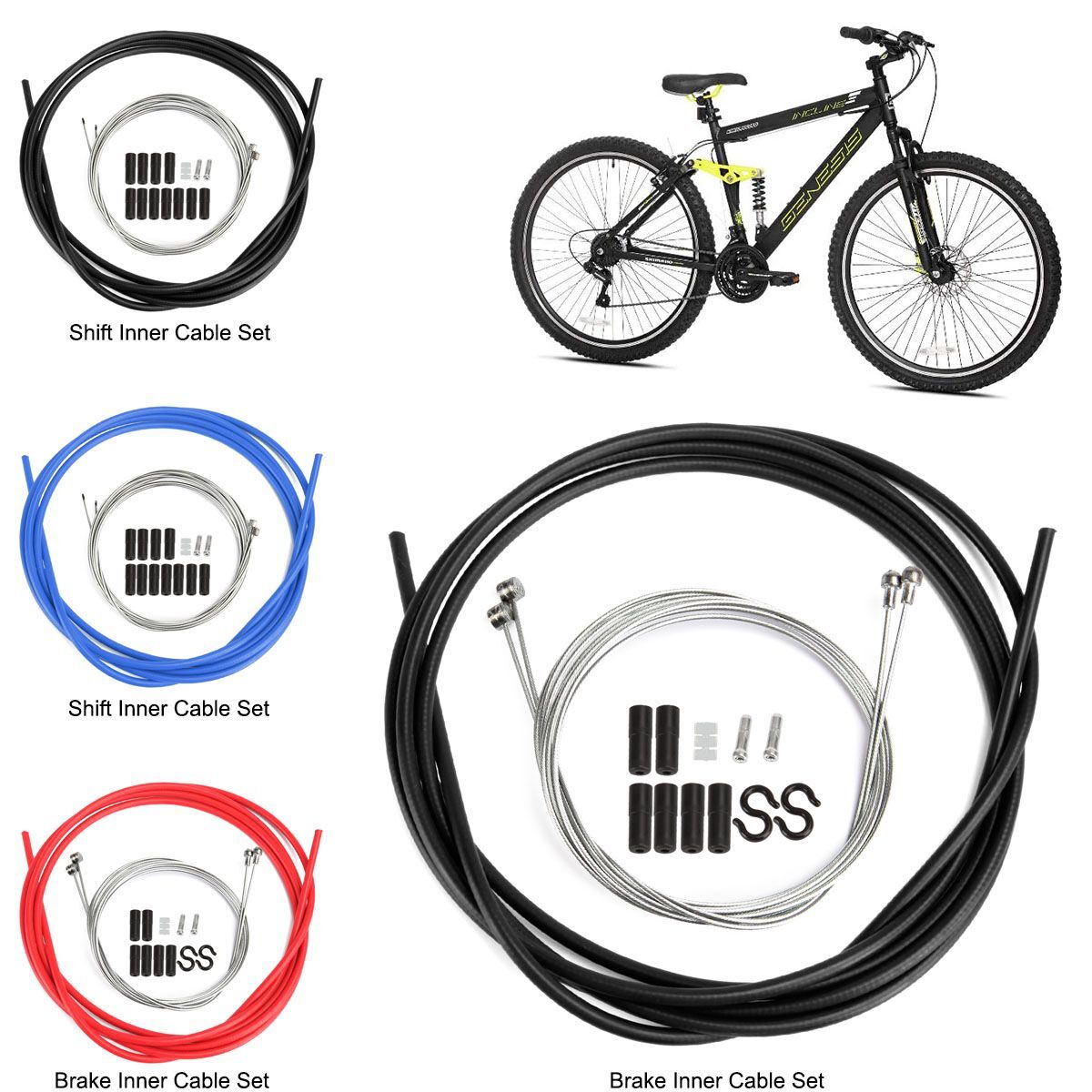 1-2 Set Universal Bicycle Derailleur Shift Brake Cable Housing Kit MTB Road Bike