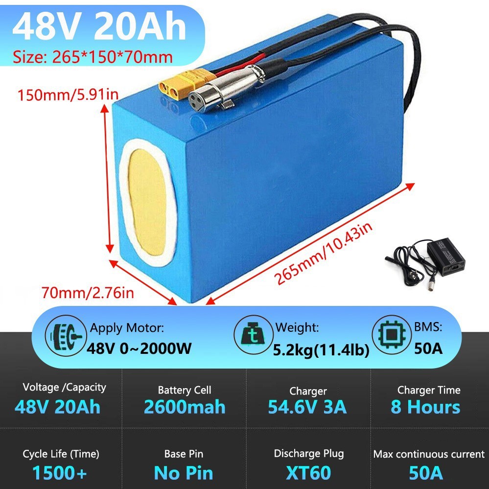 UPP ebike battery 40Ah 72V 60V 52V 48V Lithium Battery 100Abms for 0~5000W Motor