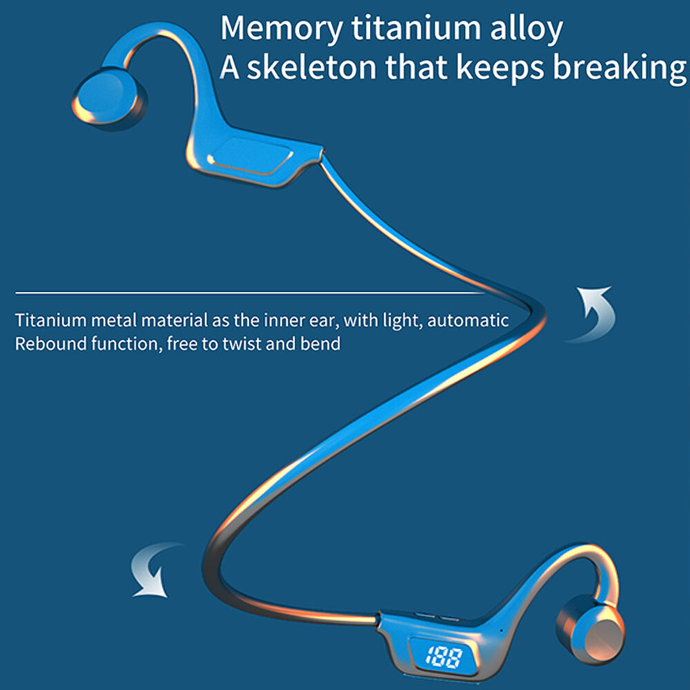 Sport Headset Wireless Bluetooth 5.3 Earbuds Ear Bone Conduction Headphones