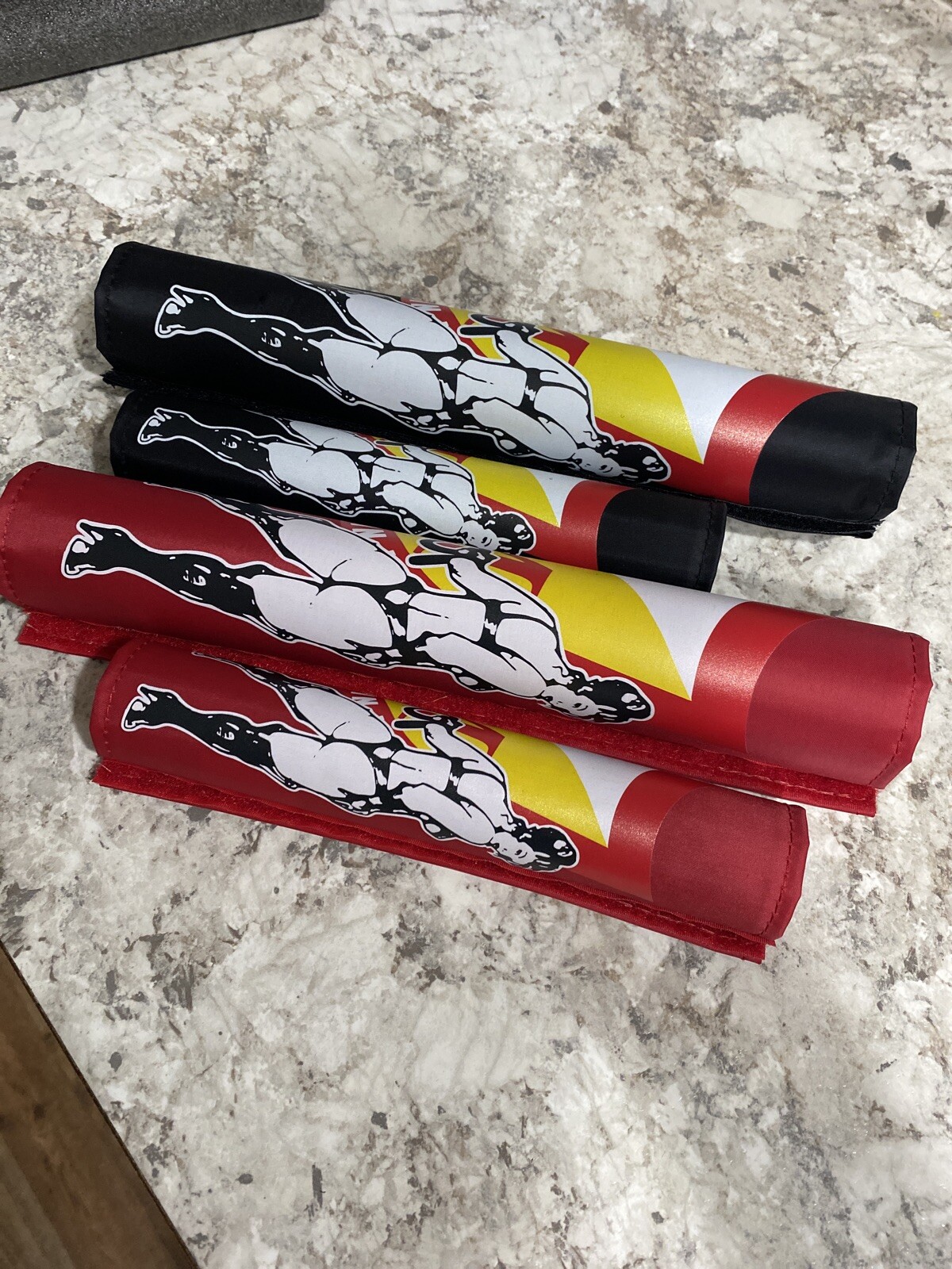S&M BMX PAD SET REDLINE BIG DOG PADS LIMITED EDITION BMX PADS SETS BLACK/RED