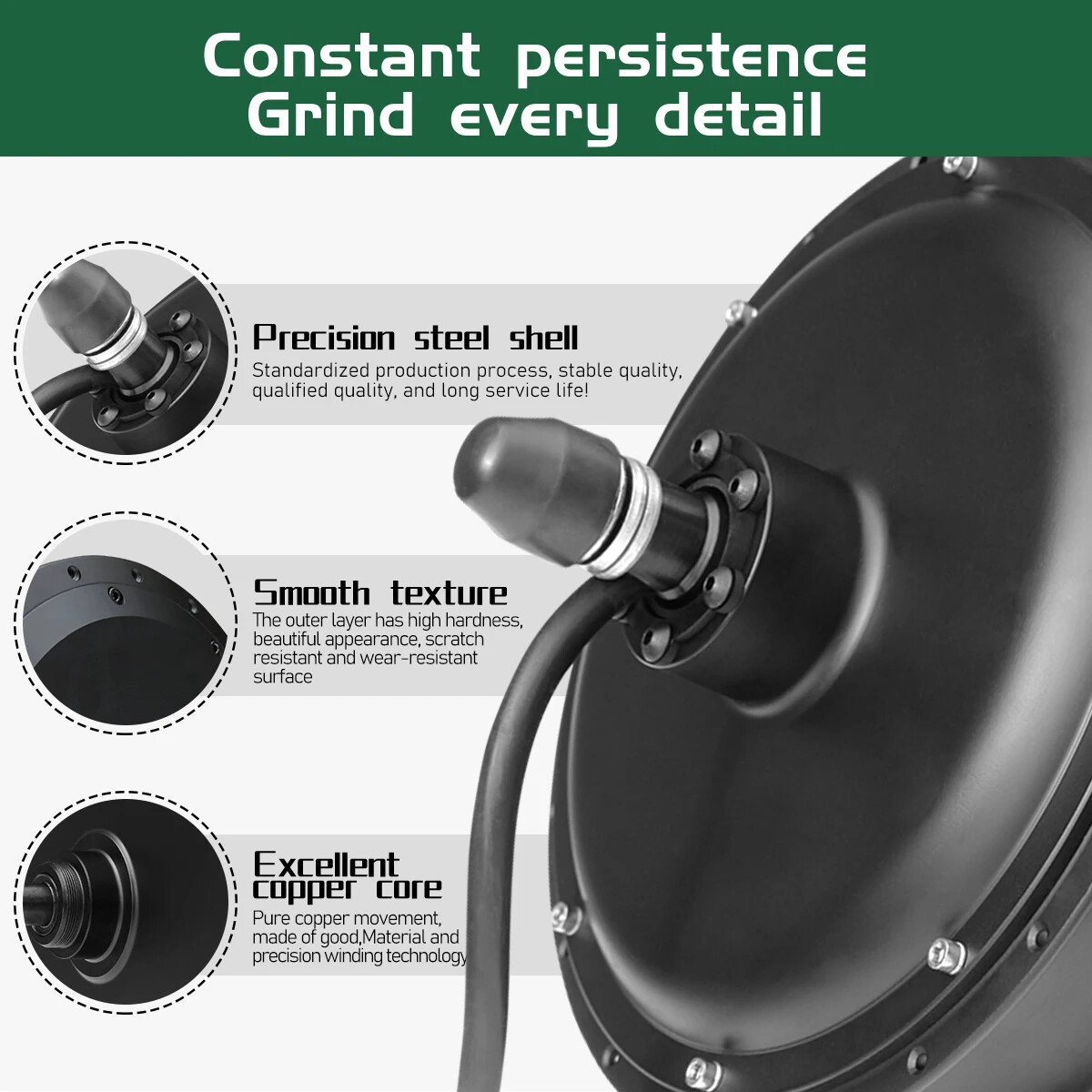 48V 1000W 1500W 2000W 20 24 26» Snow Fat E-bike Brushless Front/Rear Hub Motor