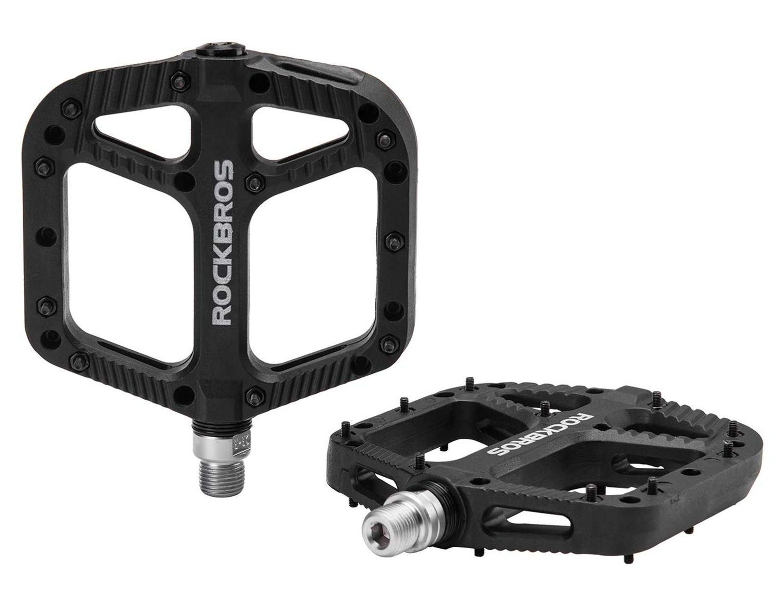 Rock BROS Mountain Bike Pedals Nylon Composite Bearing 9/16″ MTB Bicycle Peda…