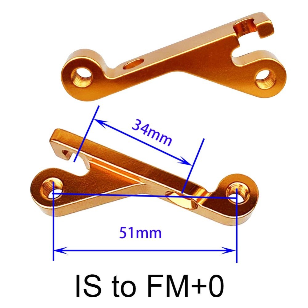 Flatmount Hydraulic Brake Caliper Adapter for Sidemount Bicycle Disc Brakes