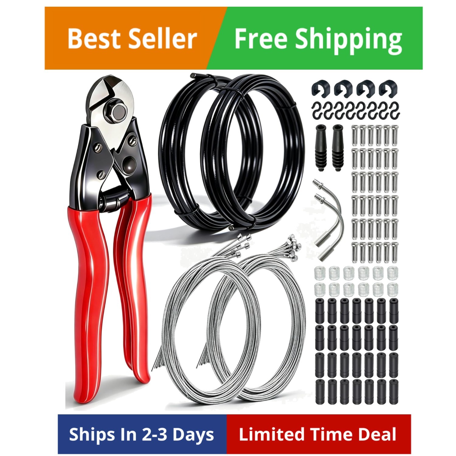 107PCS Stainless Steel Wire Cutter Bike Brake Cable Housing Shifter Cable Hou…