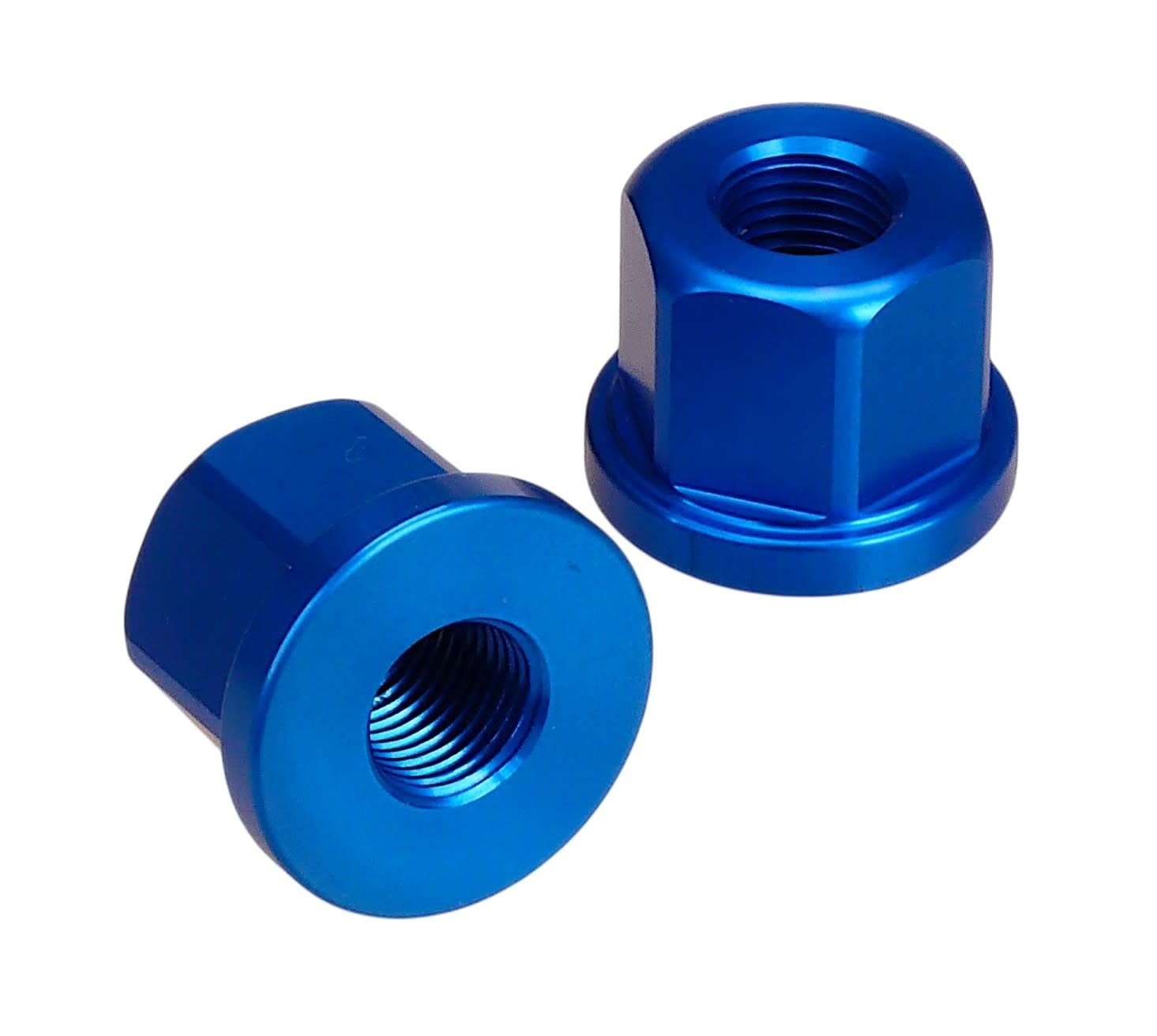 3/8″ X 26T REGULAR bicycle axle nuts 7075 aluminum (PAIR) BLUE