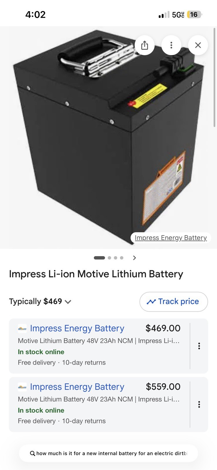Electric Dirt Bike Battery Battery Is certified to UL 2271 standards