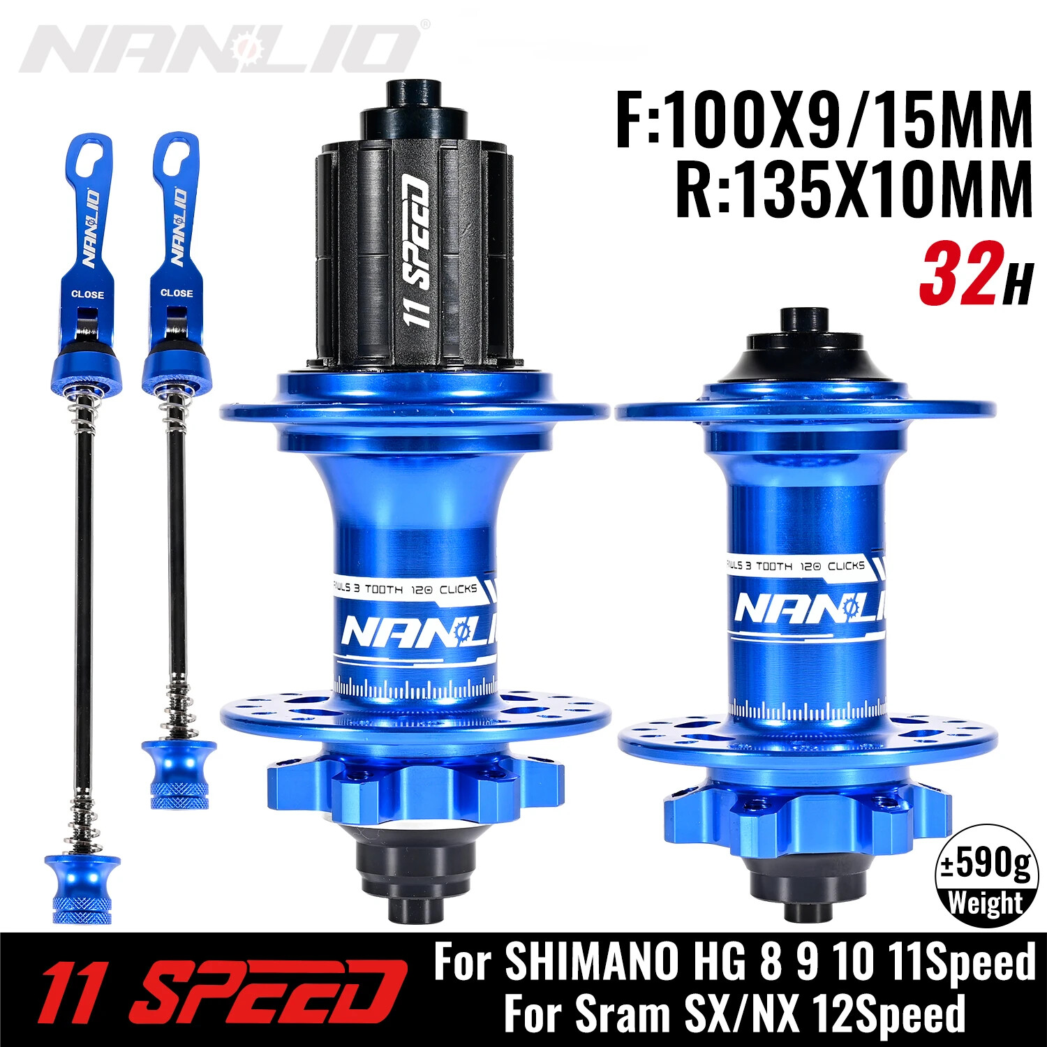 XD HG MS 28/32/36 Holes Mountain Bike Hubs 120Clicks Front 9*100mm Rear 135*10mm