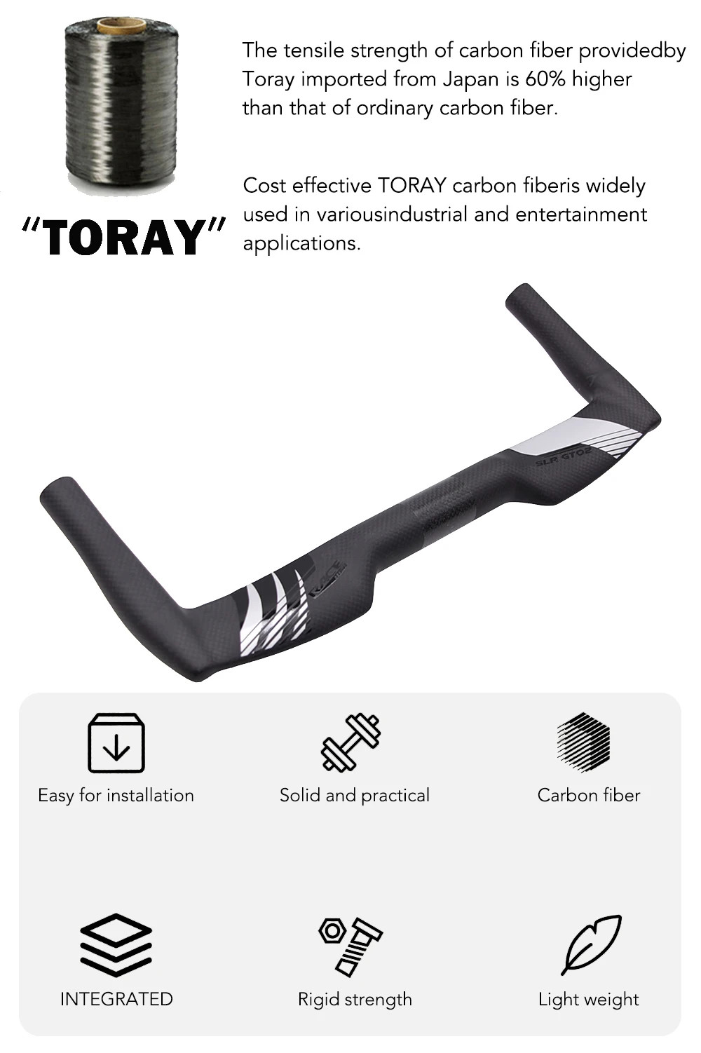 Full Carbon Road Bike TT Handlebar 0 Degree 380-460mm Width Triathlon Handlebar