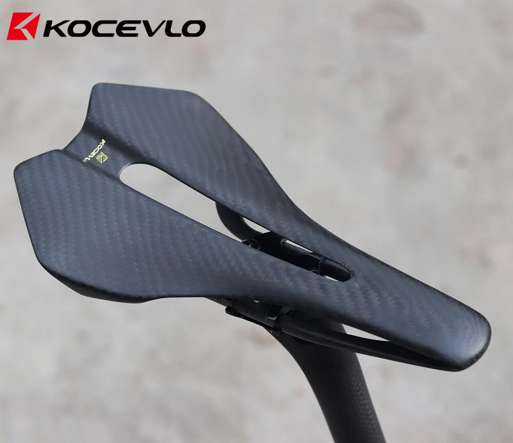 KOCEVLO Carbon Fiber Road Bike Saddle Ultralight 90g Integrated Seat Cushion