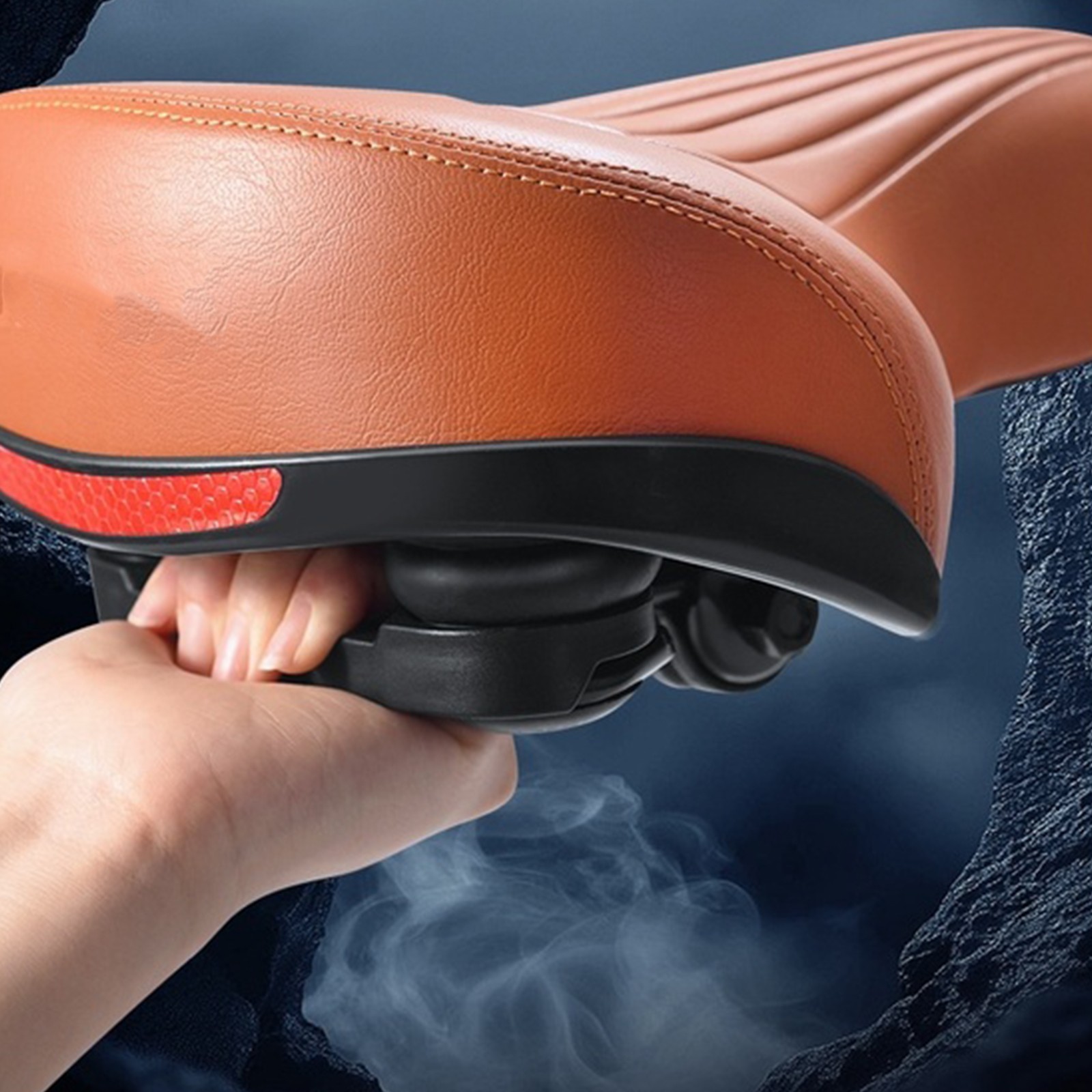 Supportive Wide Saddle 23.5 20.5 5.5cm with Foam Padding and Night Reflectors