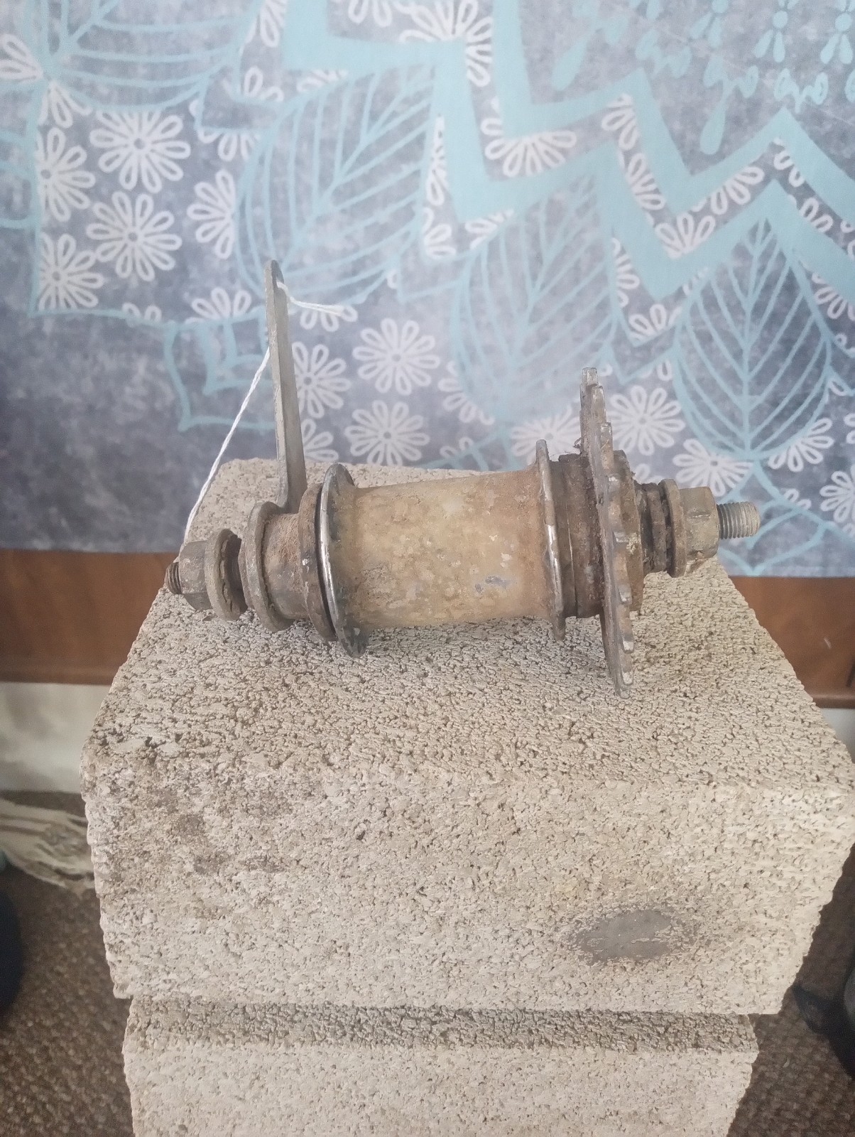 Bendix Rear Coaster Brake Hub 1-Speed 36H Nut Mount Silver w/ Sprocket Arm