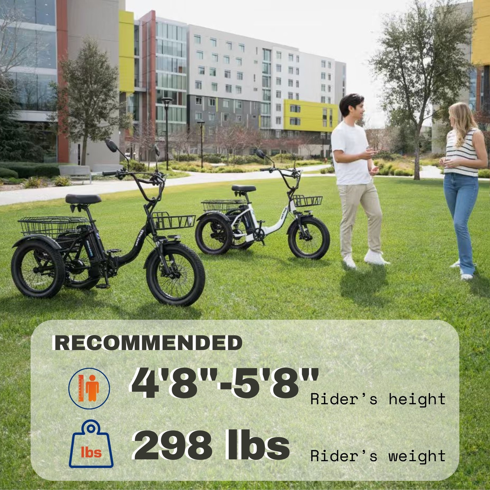NARRAK Fat Tire Folding Electric Tr-ike Peak for Adults 13Ah Shimano 7-Speed N3