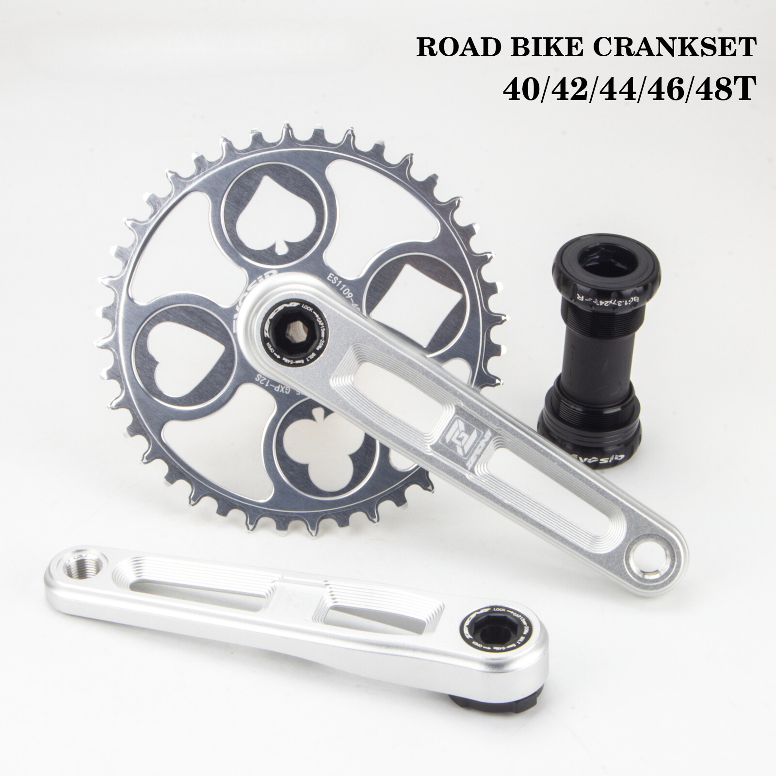 165mm 170mm Road Bike Crank Arm 40 42 44 46 48T Chainring 12 Speed Crankset