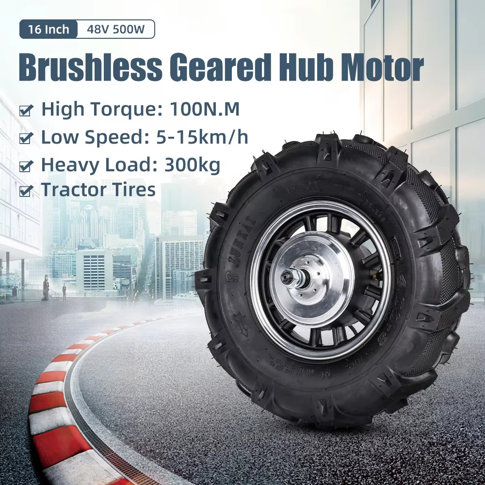 16 inch 48V 500W-1500W BLDC Electric Wheel Geared 100N.M Hub Motor Electric bike