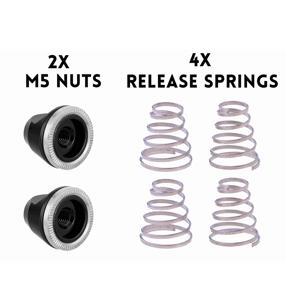 M5 NUT SPRING Wheel 4PCS Aluminum Alloy Axle Black Bolt Nut RELEASE SKEWER