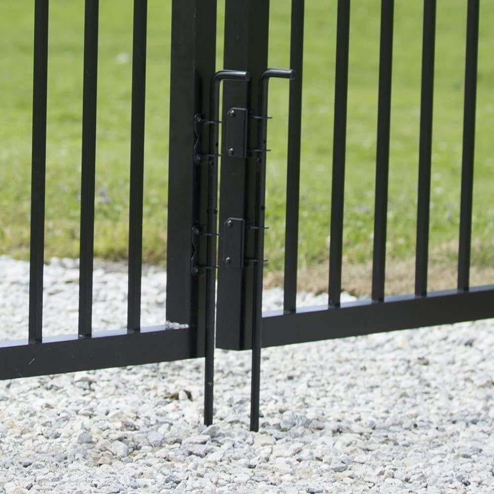 18in Heavy Duty Black Steel Cane Bolt for Wood & Metal Gates – 9 Piece Set