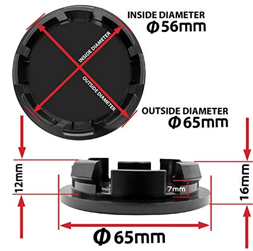 Biomar Labs 4 x Universal Wheel Centre Alloy Hub Center Caps Compatible with