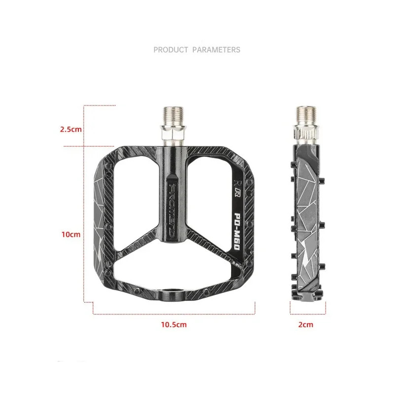PROMEND MTB Bike Pedals Triple-Bearing Aluminum Alloy Anti-Slip Pedals