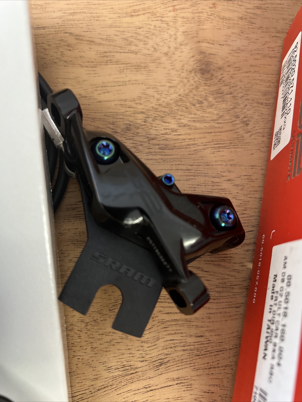 SRAM G2 Ultimate Disc Brake & Lever Gloss Black with Rainbow Hardware Front