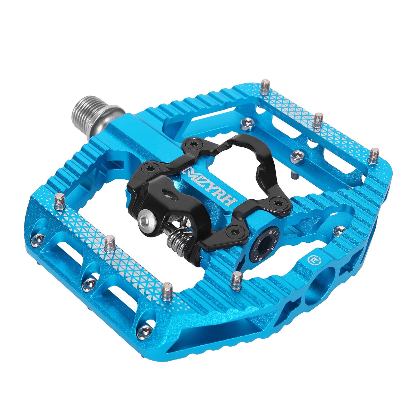 MZYRH MTB Mountain Bike Pedals 3 Bearing Flat Platform Compatible with Dual F…