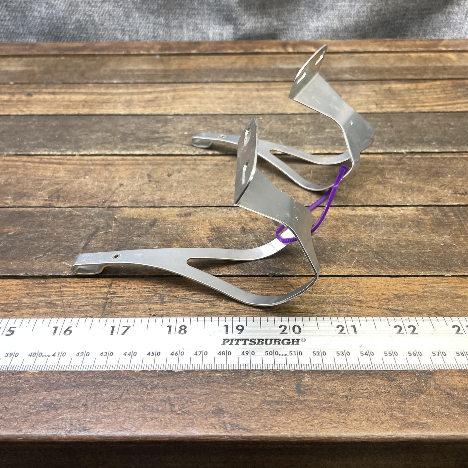 Vintage Campagnolo Toe Clip Set Silver Alloy Road Track Bike Fits Record Pedals