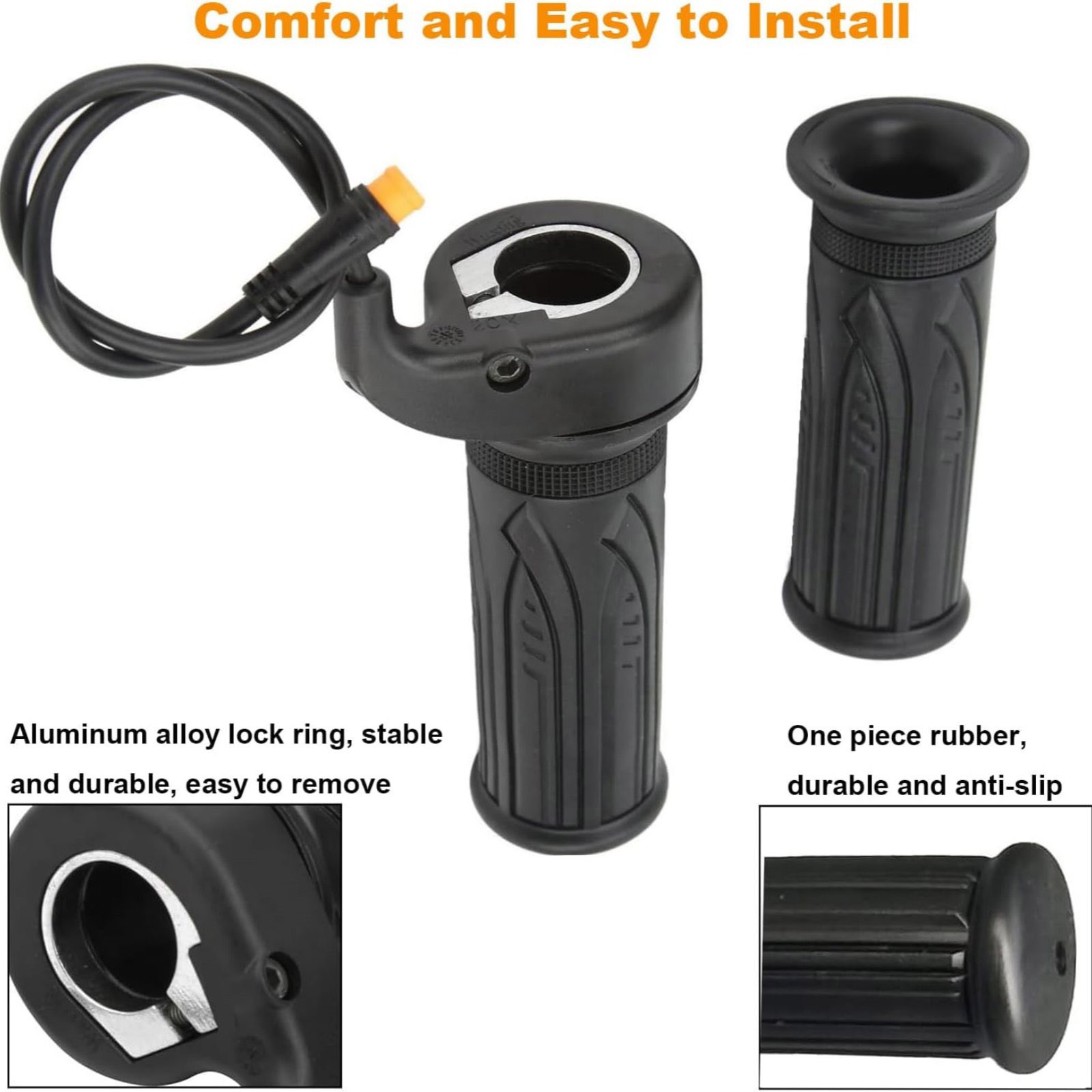 For Ebike 12V-72V Waterproof Full Twist Throttle Grip Kit High Quality Brand New