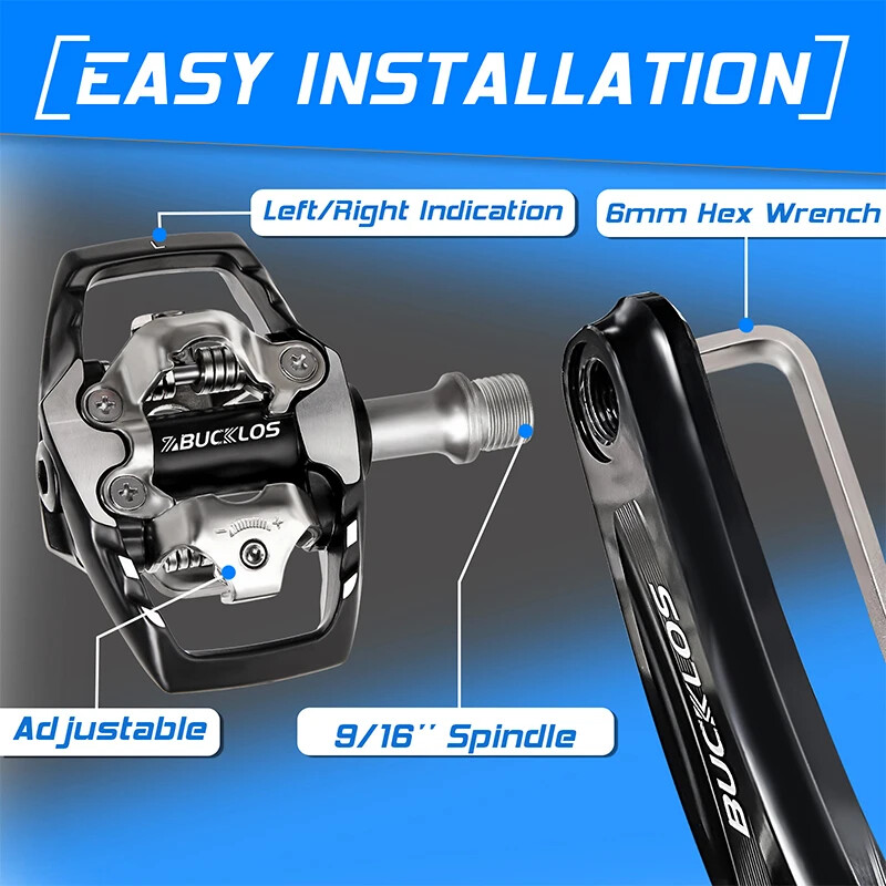 MTB Bicycle Lock Pedal 9/16» MTB Clipless Pedal for SPD Self-locking Pedals