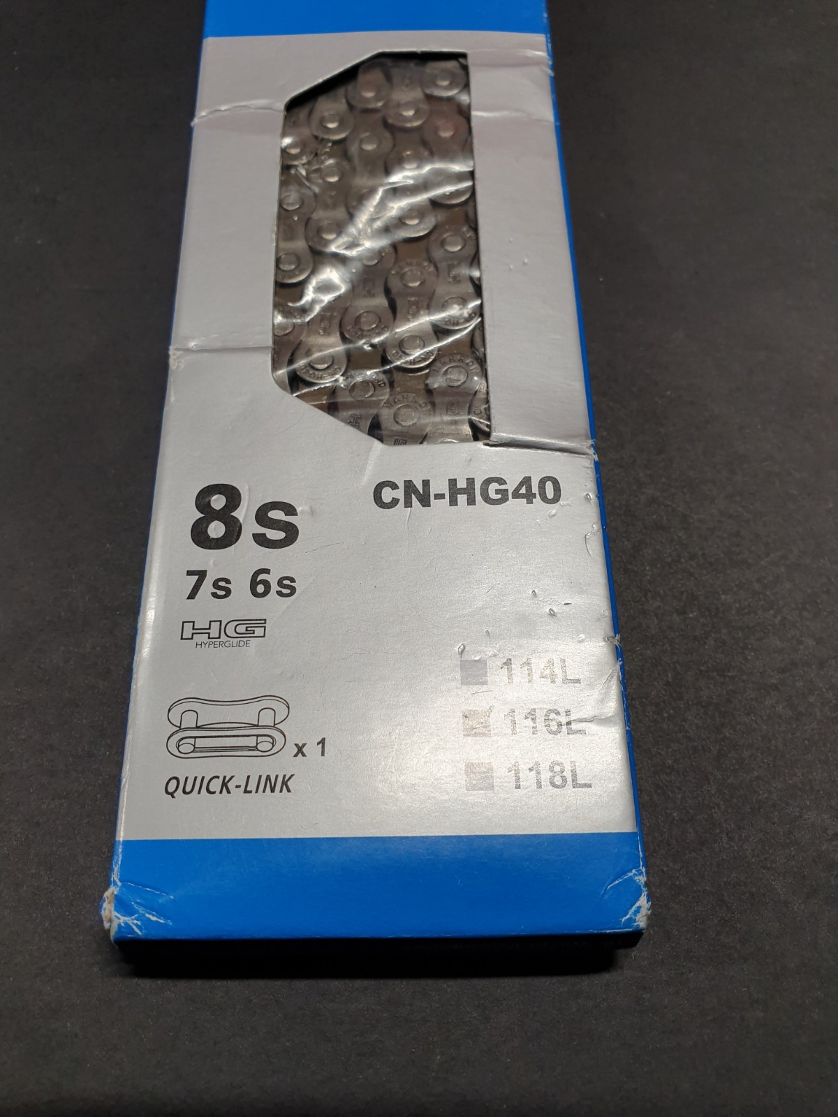 Shimano CN-HG40 6/7/8-Speed 116-Links Chain for 18/21/24-Speed MTB / Road Bike