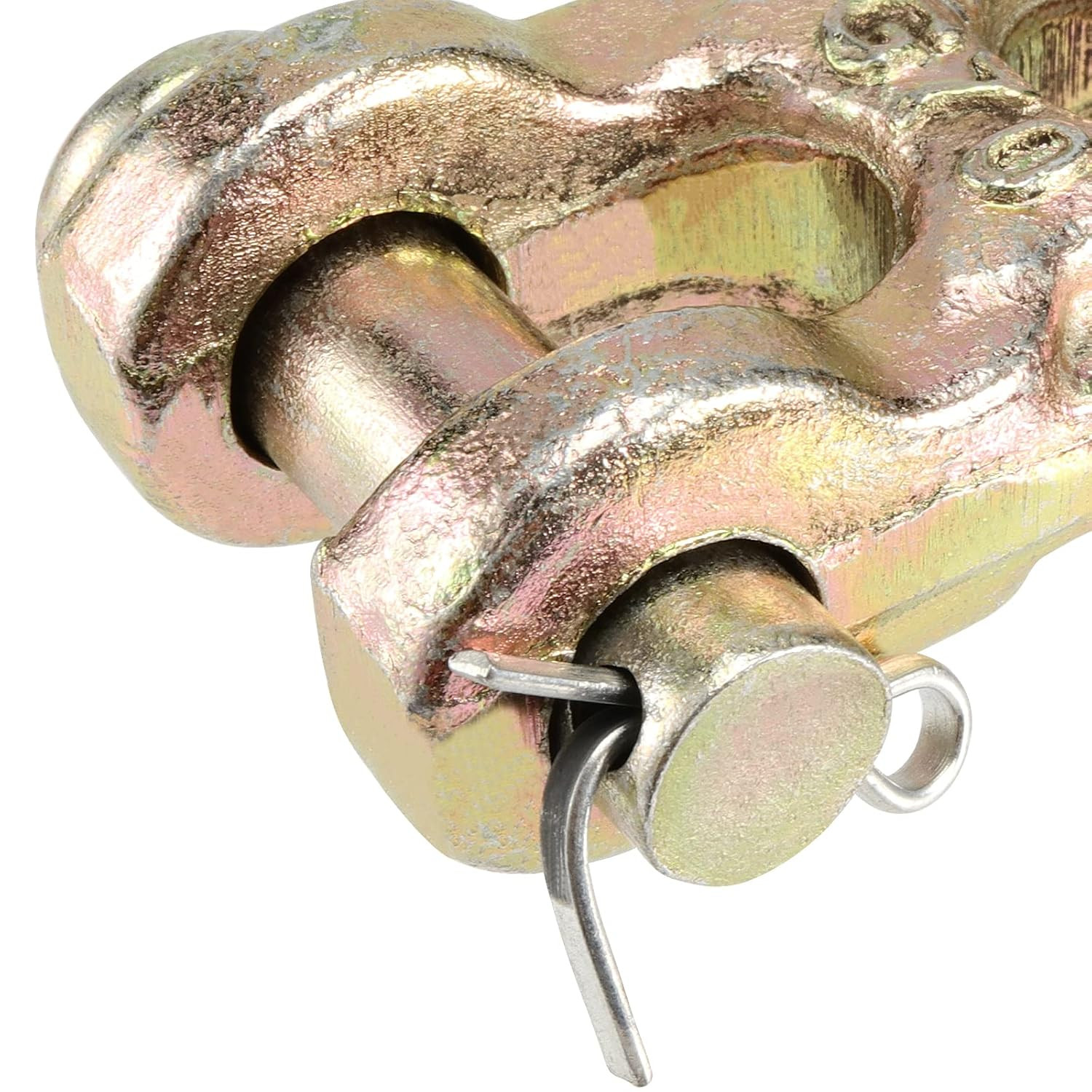 4 Packs 3/8 Inch Double Clevis, Zinc-Plated Safety Twin Clevis, G70 Forged Chain