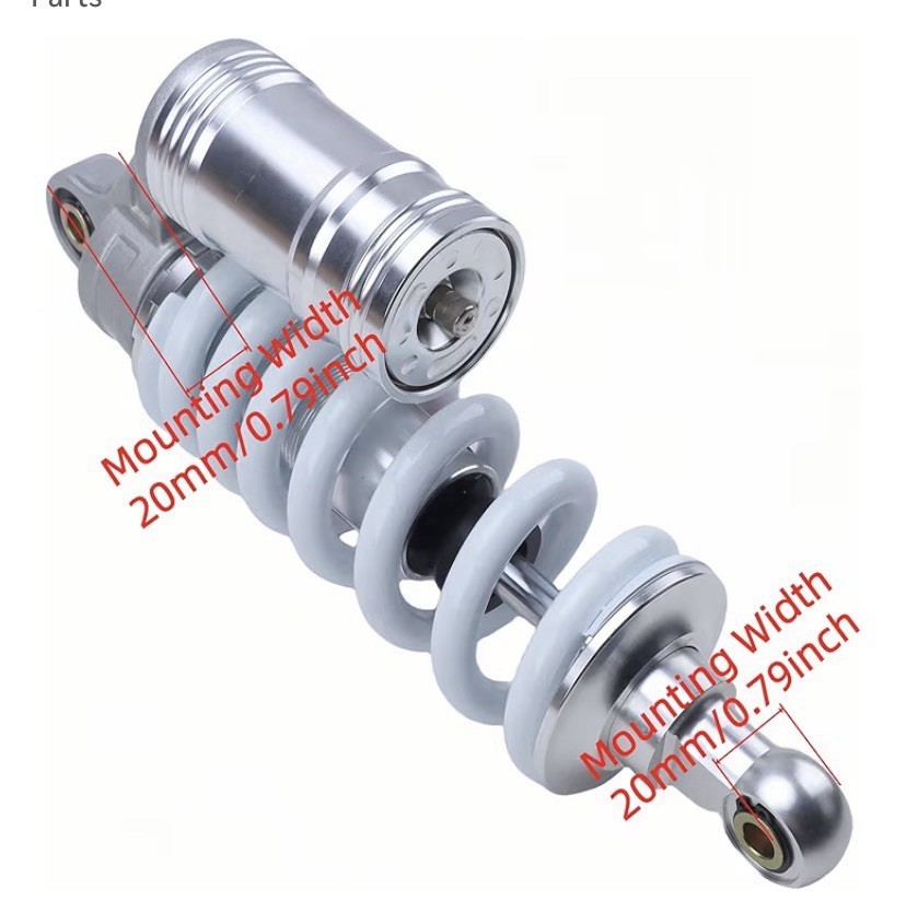 255mm 10” inch 600lbs Rear Air Shock Absorber 10mm Spring 10mm Mounting Hole