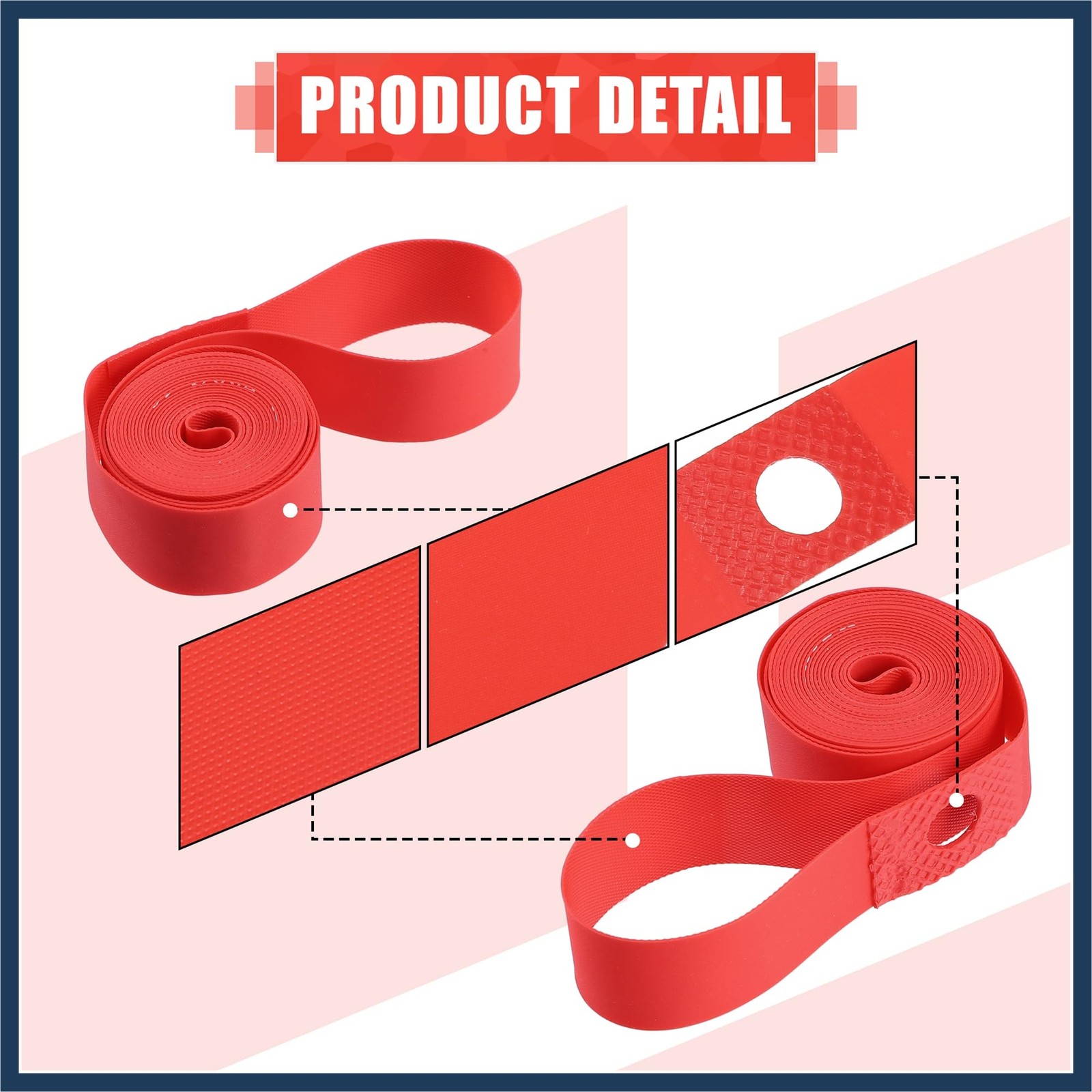 700C 27″ Bike Bicycle Wheel Rim Strip Tape Liner Inner Tube Protector Red