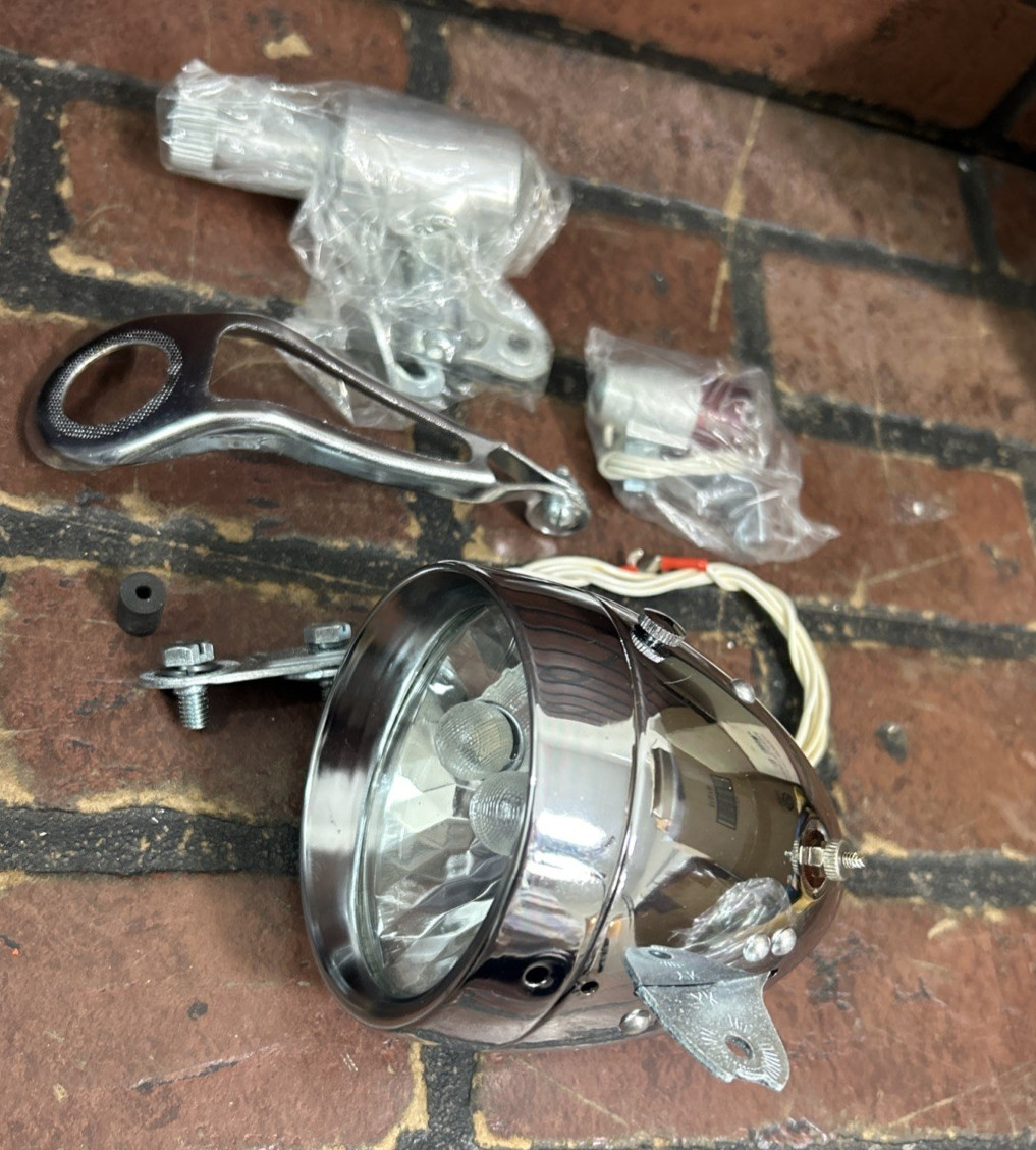 Vintage Generator Head Light Set Bicycle 70’s RARE NOS