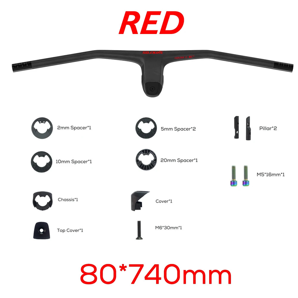 MTB Handlebar 740MM -20 Degree Full Carbon Fiber Integrated Cockpit Handlebar