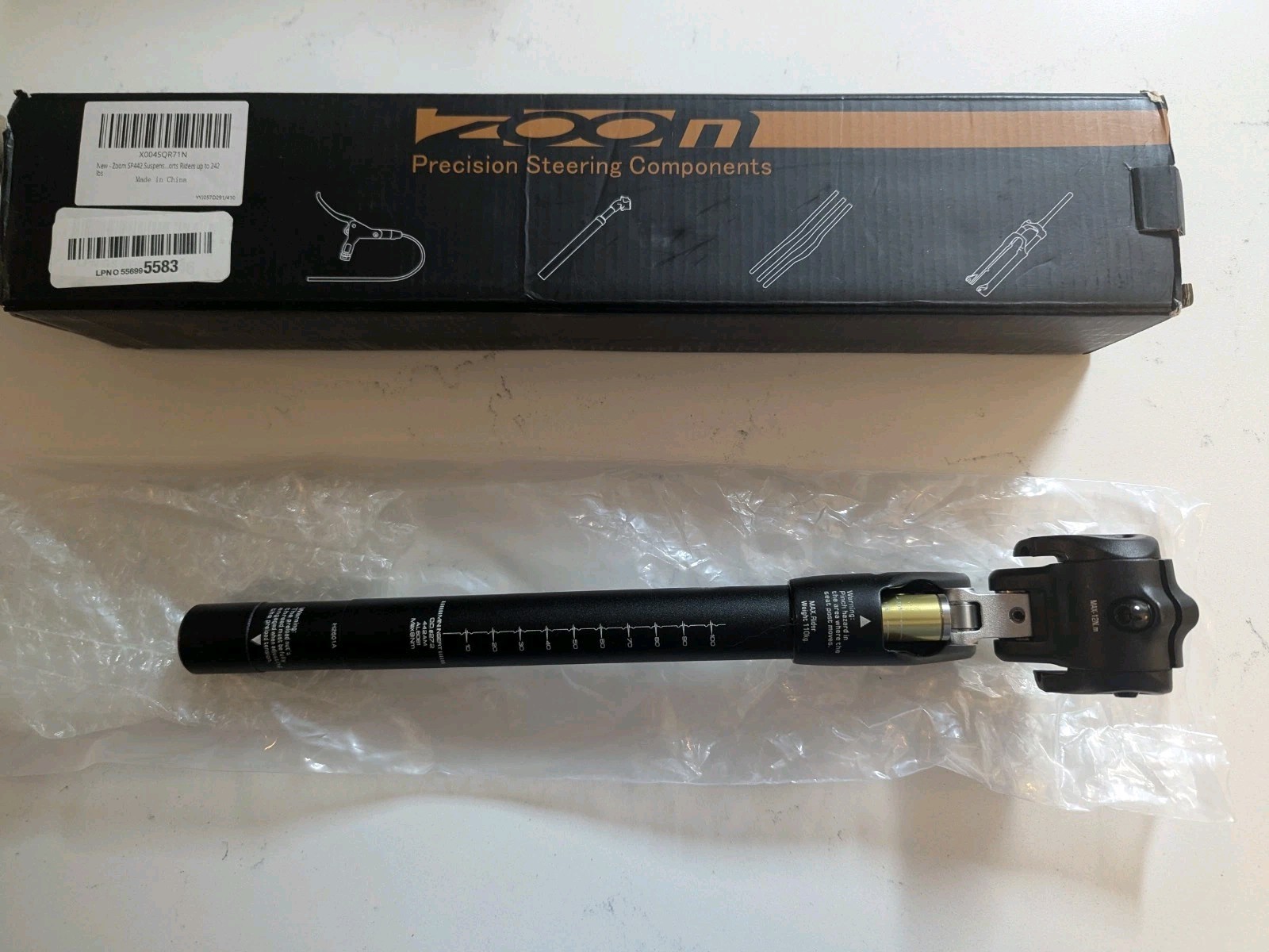 Zoom SP442 Adjustable Bike Suspension Seatpost for Off-road, Gravel, 27.2 Od