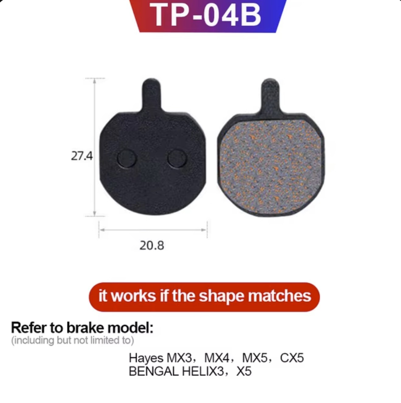 2 Pairs MTB Bike Hydraulic Disc Brake Pads for Shimano, SRAM, & More, Durable