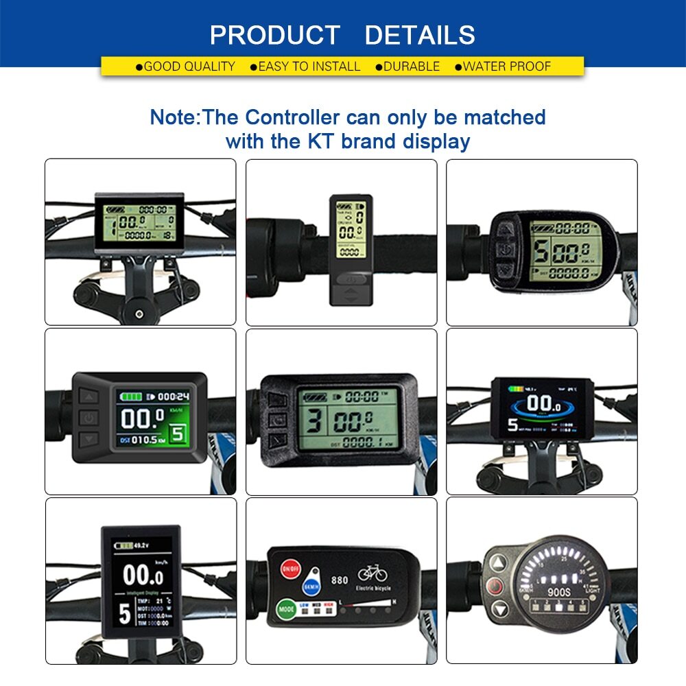 Electric Bike Controller 24V 36V 48V 250W-1500W Squarewave Controller