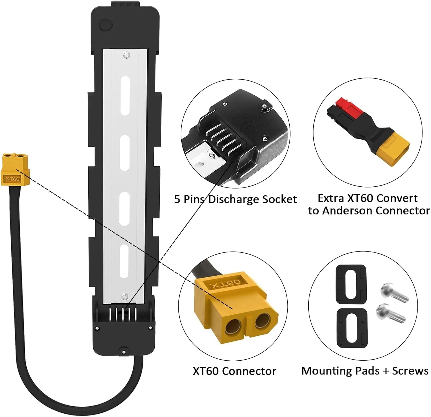 Bike Battery Mount Bracket 4Pins 5Pins Connection Holder Base With Cable For …
