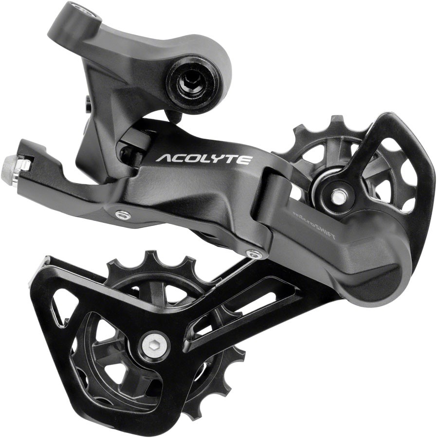 microSHIFT Acolyte RD-M5180M-B Rear Derailleur – 8 Speed, Medium Cage, Black