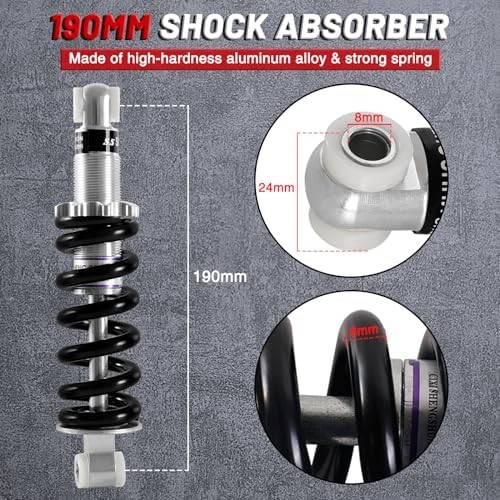 190mm 1500LBS Mountain Bike Rear Shock Absorber: MTB Rear Shock with Adjustable