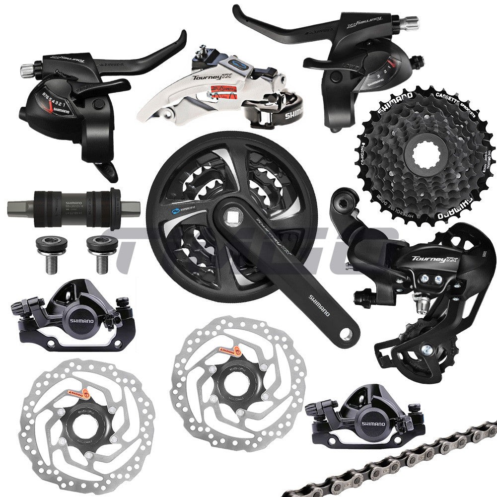 Shimano TX800 3×8 Speed Groupset FC-TX801 BB-UN101 Front Rear Derailleur HG200-8