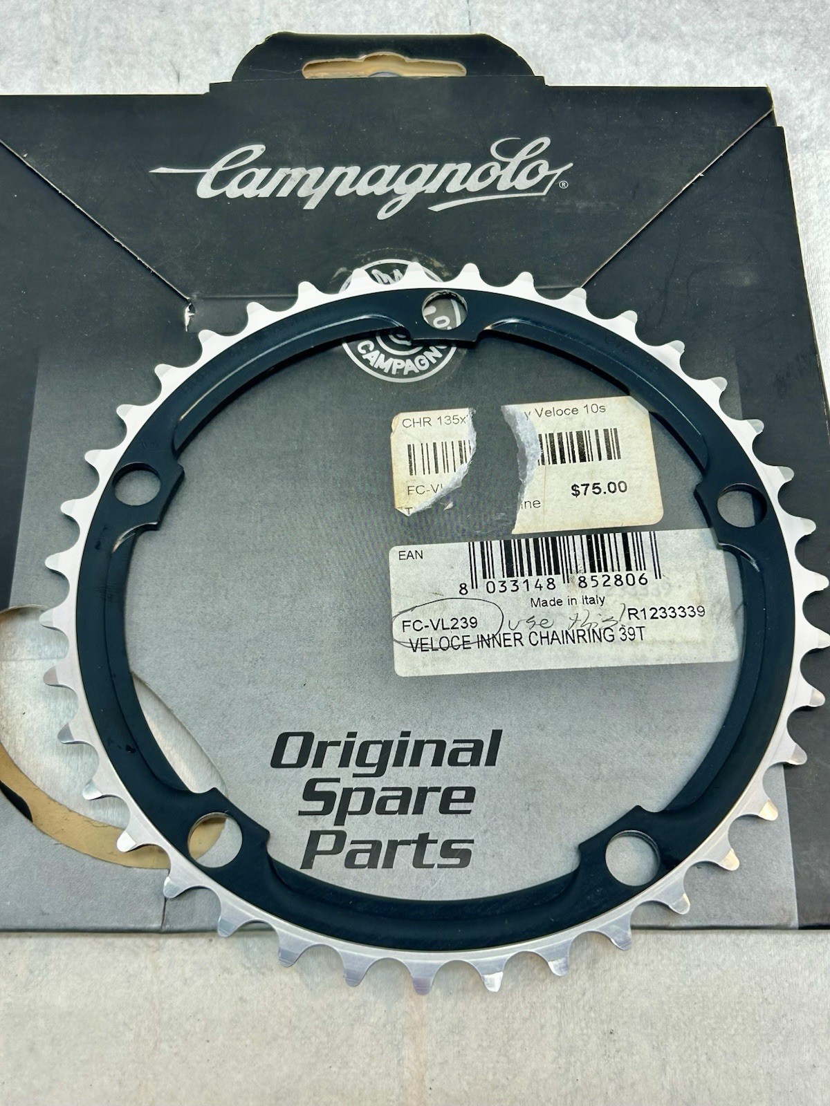 Fc-vl239 Campy Chain Ring. NOS 135mmx39 Tooth 10 Speed Veloce