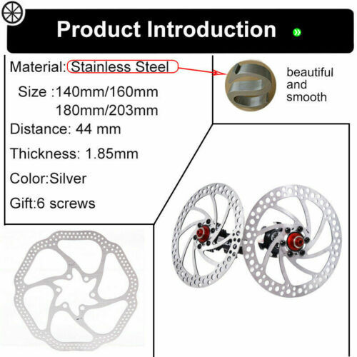 ZOOM MTB Bicycle Rotor 140/160/180/203mm Disc Brake Rotor Stainless Steel 6 Bolt